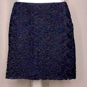 Beautiful Banana Republic Lace Navy Blue Skirt Size 4P…. NWT